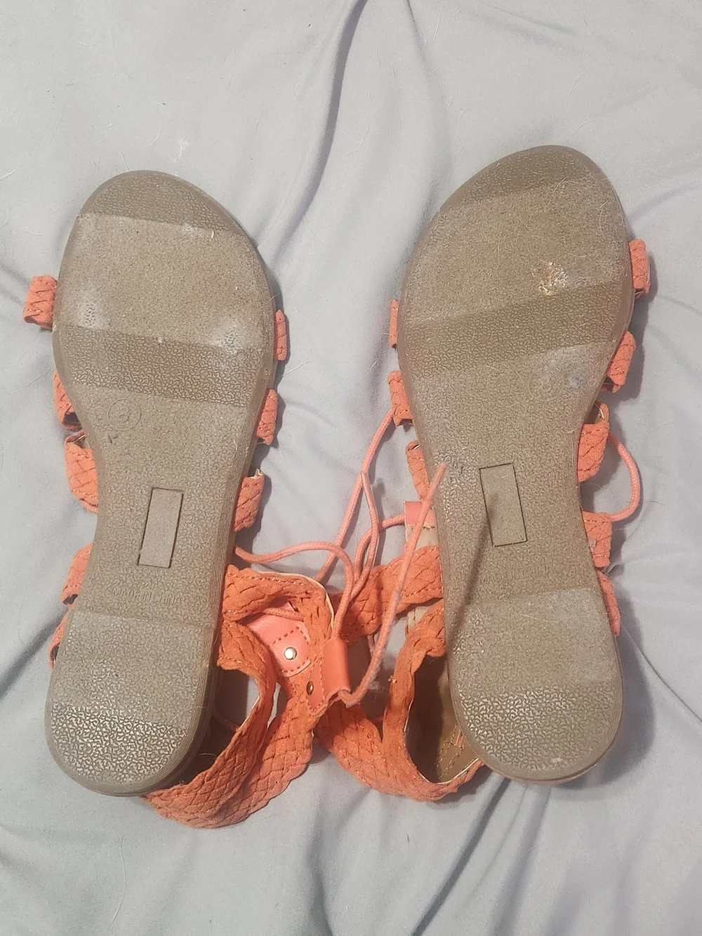 Old Navy Orange Braided Lace-Up Gladiator Sandals